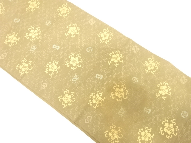 JAPANESE KIMONO / ANTIQUE FUKURO OBI / SILK / WOVEN WAVE